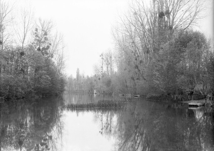 Jessains (Aube). - L'Aube à l'abreuvoir, vue vers Trannes.
