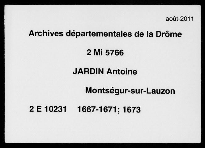 3 janvier 1667-25 juin 1673