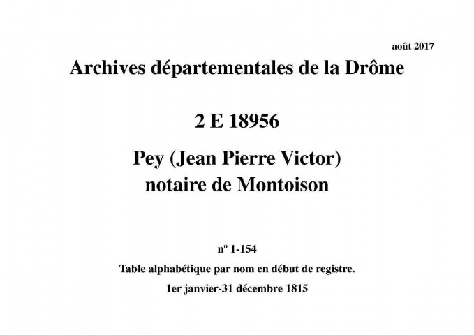 1er janvier-31 décembre 1815