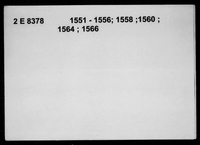 1er janvier 1551-26 août 1566