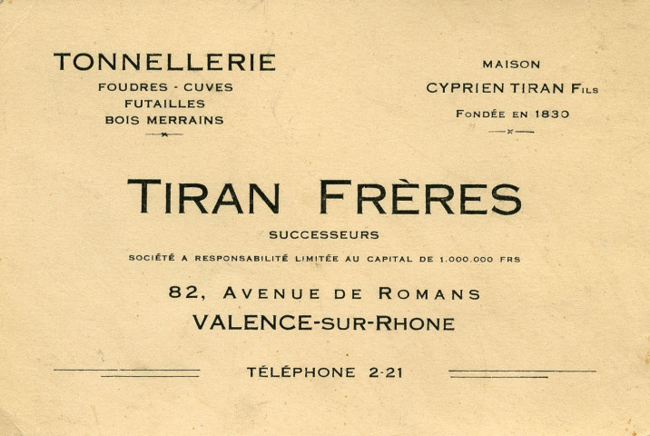 Entreprise Tiran frères.