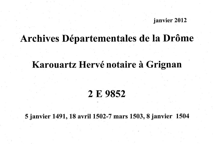 5 janvier 1491-8 janvier 1504