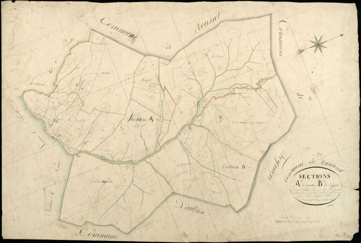 Section A, Moutas. Section B, Cougoir.