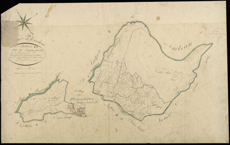 Section C2, Beau Puits. Village (parcelles n° 465-557) (agrandissement).