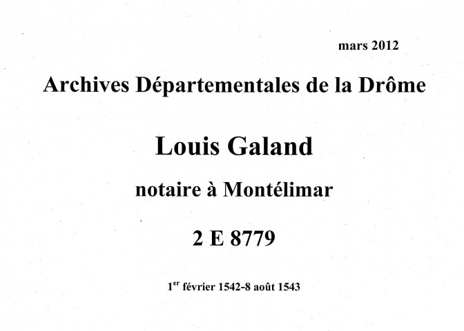 1er février 1542-8 août 1543