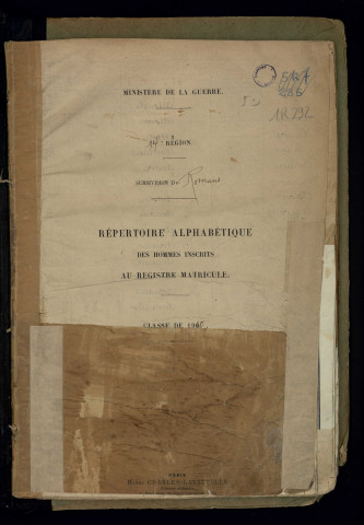 Table alphabétique.