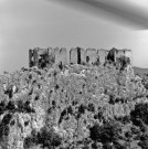 Vue aérienne des ruines du château.