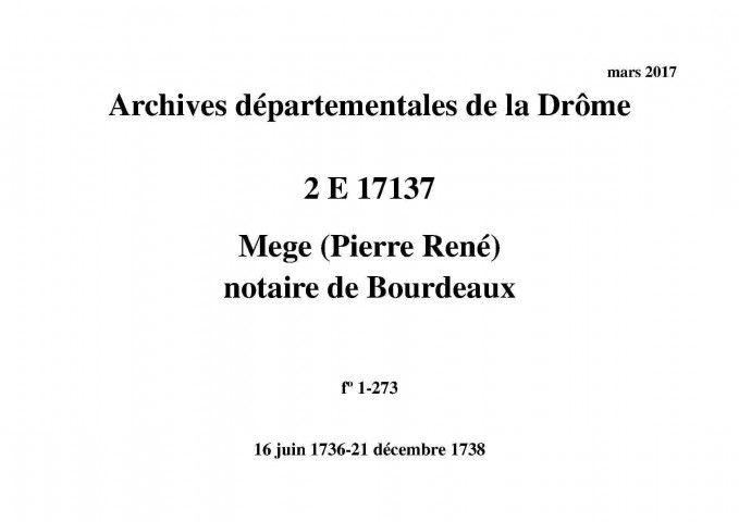 16 juin 1736-21 décembre 1738