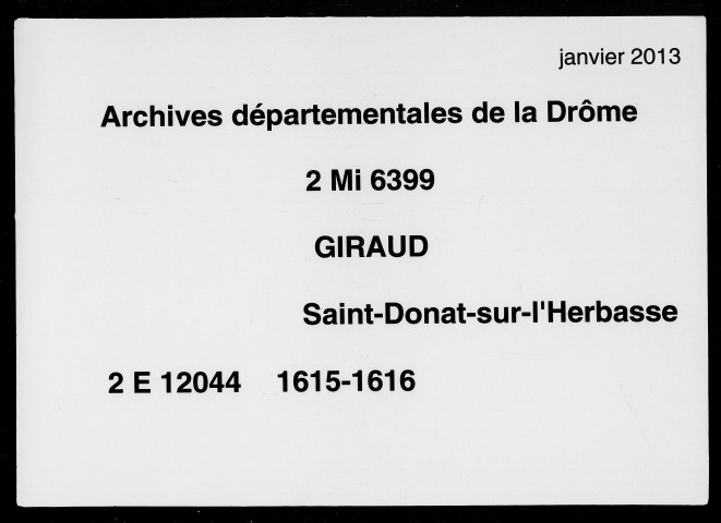 7 janvier 1615-4 janvier 1616