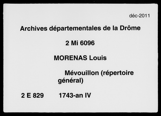 Répertoire général (21 mars 1743-an IV).