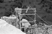 La Charce.- Couverture du château, avant travaux.