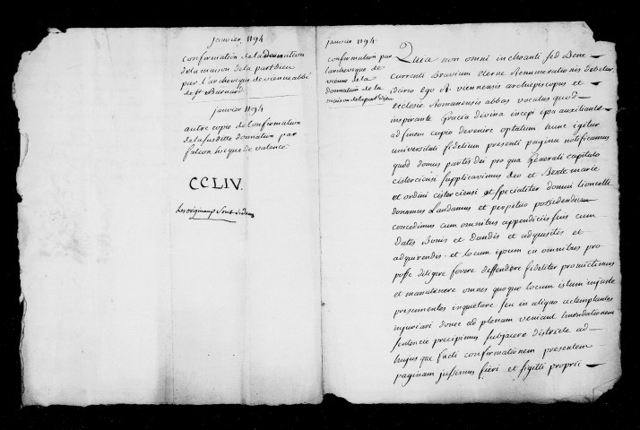 Confirmation de donation par Robert de la Tour du Pin, archevêque de Vienne.