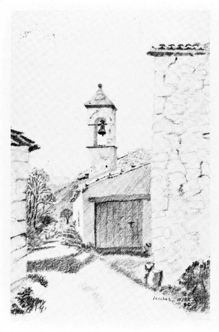 Reproduction d'un croquis du village.