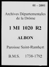 Saint-Rambert. - Baptêmes, mariages, sépultures (1736-1792).