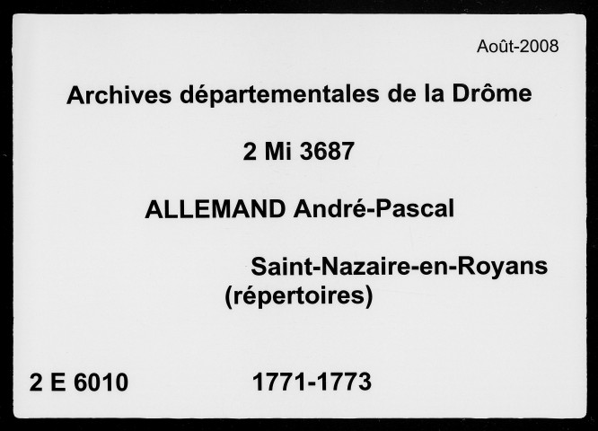 17 mars 1771-27 décembre 1773