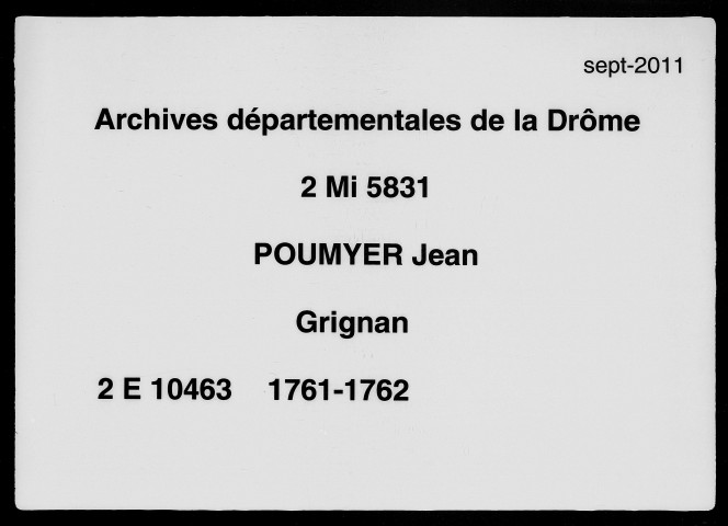 10 septembre 1761-22 septembre 1762