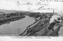 Passage d'un train aux bords du Rhône.