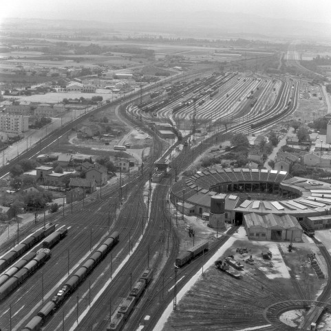 Vue aérienne de la gare de triage.