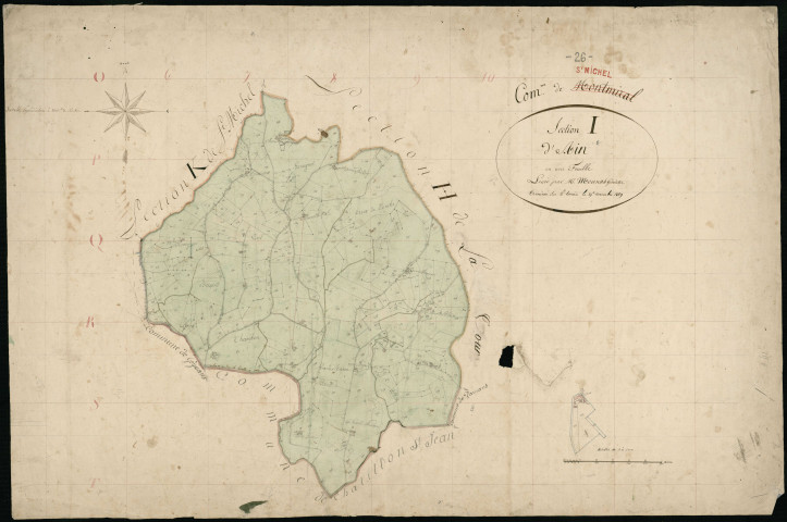 Section I, Ain. Bard (maison) et Truchet (lieu-dit, parcelles n° 216-224) (agrandissement).