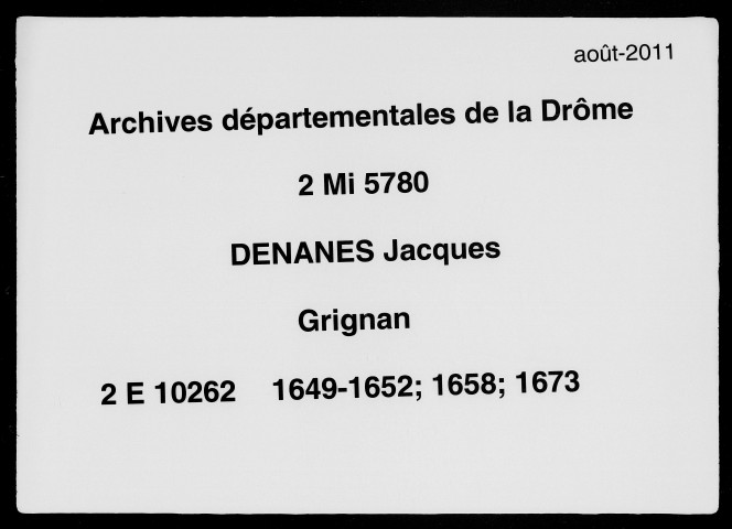 4 janvier 1649-20 septembre 1673