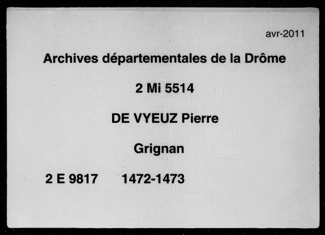 1er avril 1472-30 décembre 1473