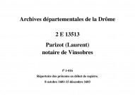 8 octobre 1601-15 décembre 1603