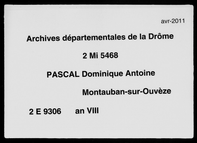 5 vendémiaire-4e jour complémentaire an VIII