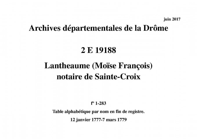 12 janvier 1777-7 mars 1779