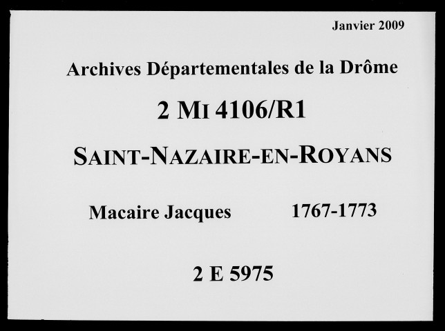 7 février 1767-14 décembre 1771