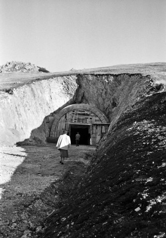 Omblèze.- Construction du tunnel du col de la Bataille, côté ouest.