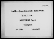 7 novembre 1694-31 décembre 1695