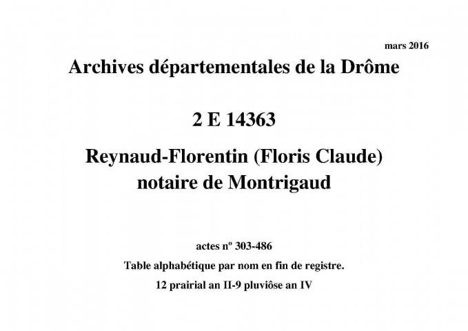 12 prairial an II-9 pluviôse an IV