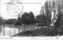 Le Jardin Public, la statue du Chasseur du 1er âge (1903).