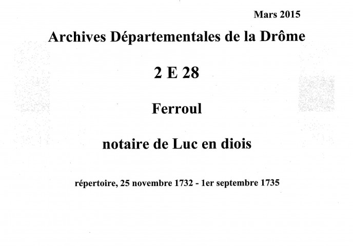 25 février 1732-1er septembre 1735
