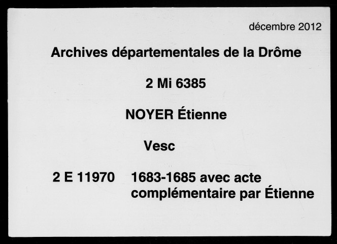 17 décembre 1683-1er mars 1685