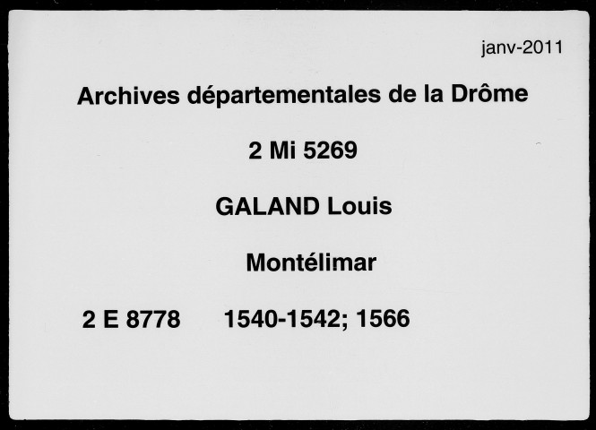 1er décembre 1540-26 mars 1566