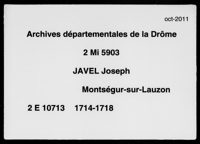 20 juillet 1714-19 décembre 1718