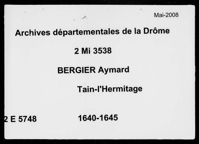 11 novembre 1640-21 février 1645