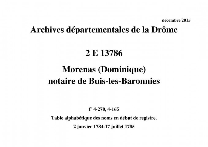 2 janvier 1784-17 juillet 1785