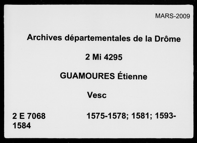 5 janvier 1575-5 novembre 1584