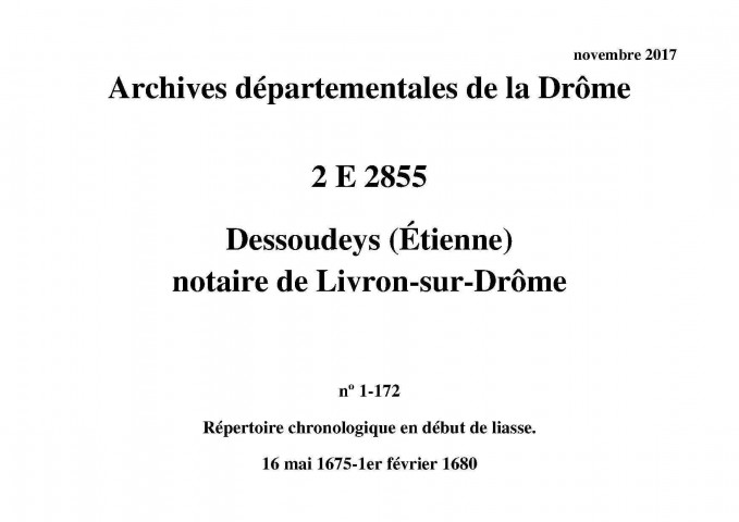 16 mai 1675-1er février 1680