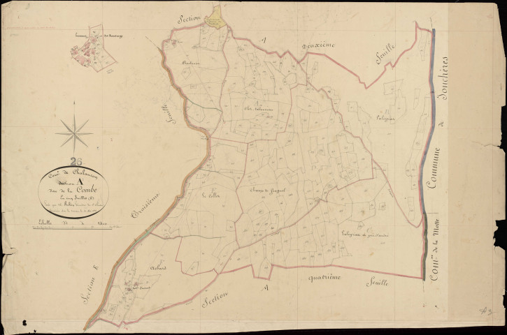 Section A3, Combe (la). Roustangs (hameau des) (agrandissement).