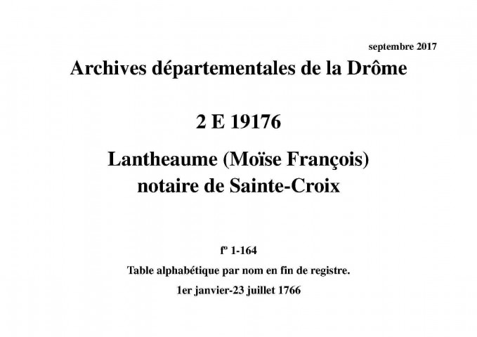 1er janvier-23 juillet 1766