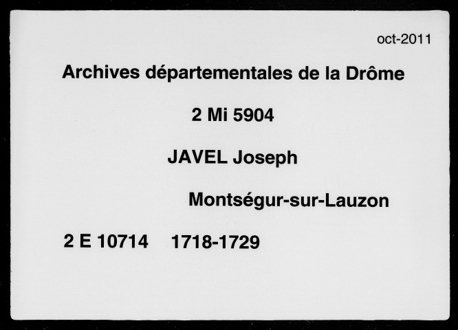 29 décembre 1718-19 juillet 1729