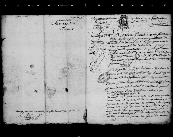 Publications de mariages (1792-1842).