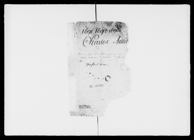 1er janvier 1691-13 décembre 1693