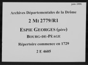 Répertoire général (1729-?).