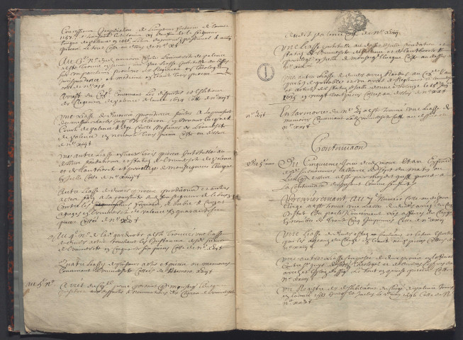 Inventaire des papiers de l'évêché au départ de Daniel de Cosnac nommé à l'archevêché d'Aix.