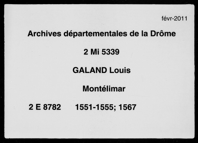 15 mai 1551-7 octobre 1567