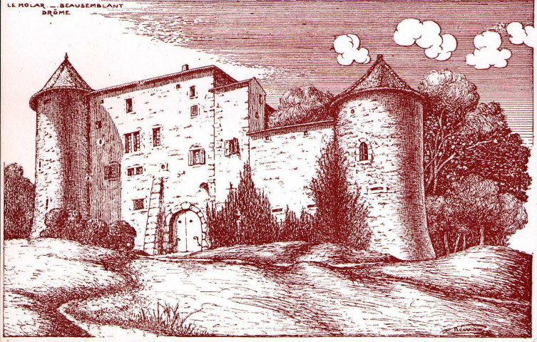 Reproduction d'une gravure du château du Molard-Bouchard.